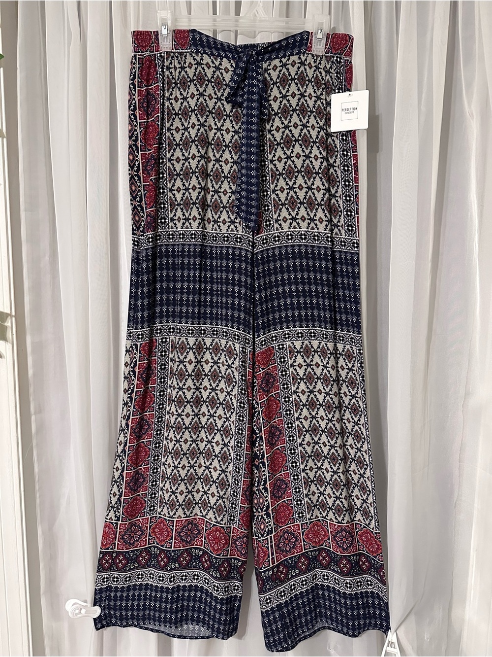 Perseption Concept Wide-Leg Lightweight Flowy Boho Pants Size M